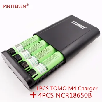 

TOMO M4 Smart Power Charger 5V 2A Power Bank Case C4 18650 Li-ion Battery Portable Powerbank Box Charger+4PCS NCR18650B Battery