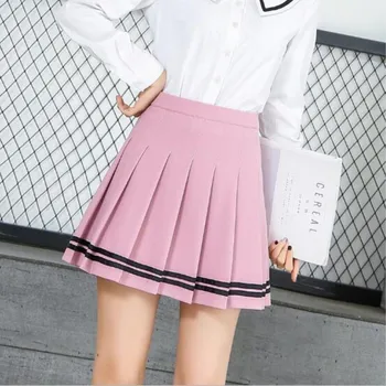

Ynncnik 2018 Fashion Woman Skirts College High Waist Pleated Skirt With Shorts Fall Winter Striped Mini Skirt Plus Size S1298