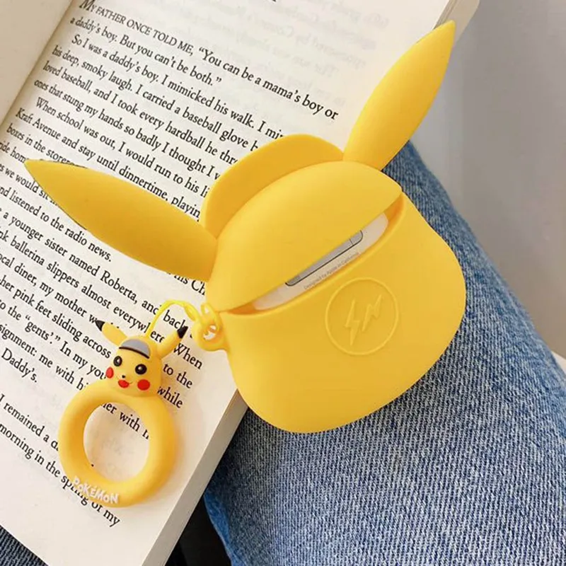 Pokemon Pikachu беспроводные bluetooth наушники чехол для Apple AirPods силиконовые наушники Чехлы для Airpods2 защитный чехол