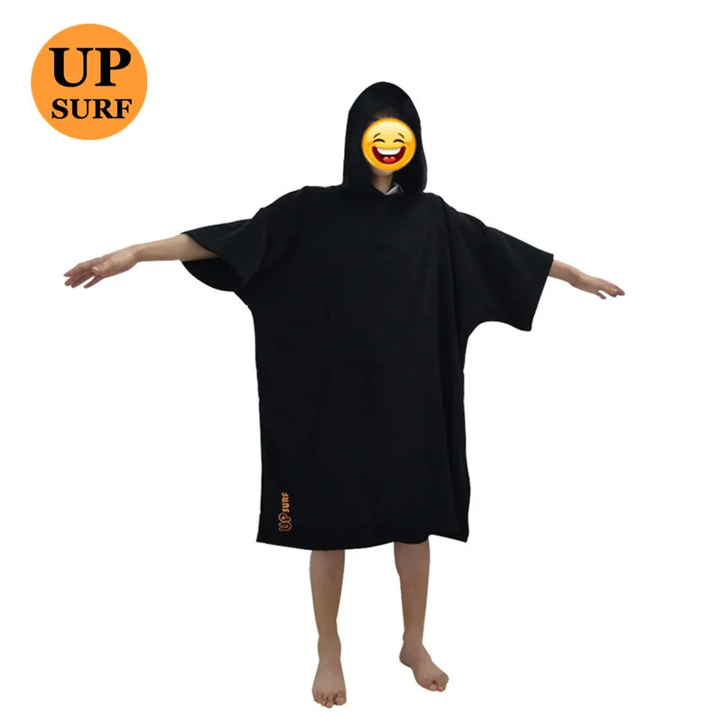 surf poncho Wetsuit Changing Robe Poncho with hood for Swim, Beach sports 320GSM terry cloth cotton oversize adult