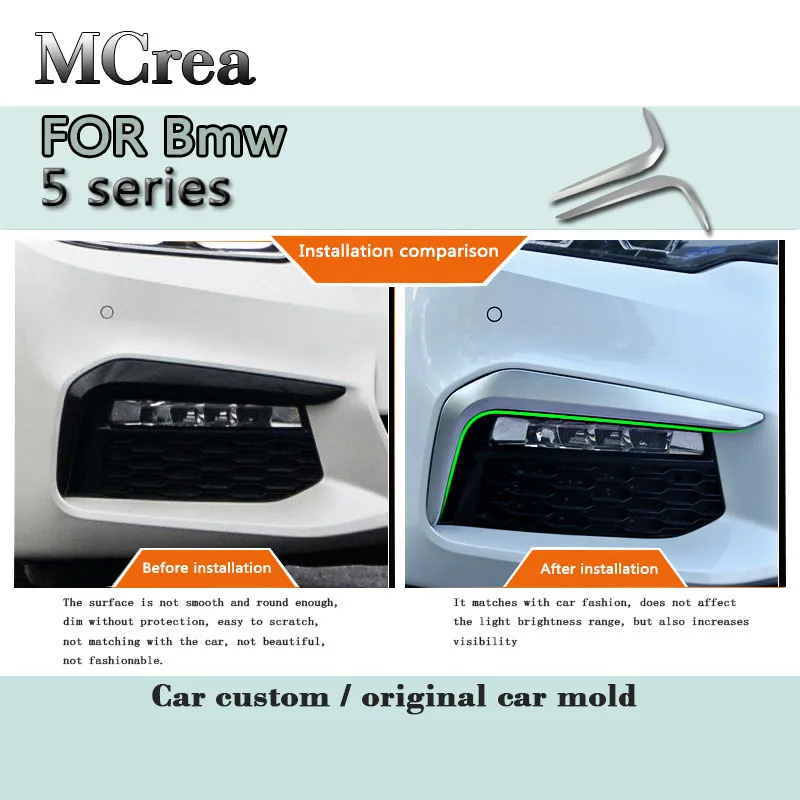 

MCrea Auto 3D Front Fog Lampshade Frame Stickers For BMW G30 5 Series 2017 2018 Light Cover Eyebrow Car-styling Accessories