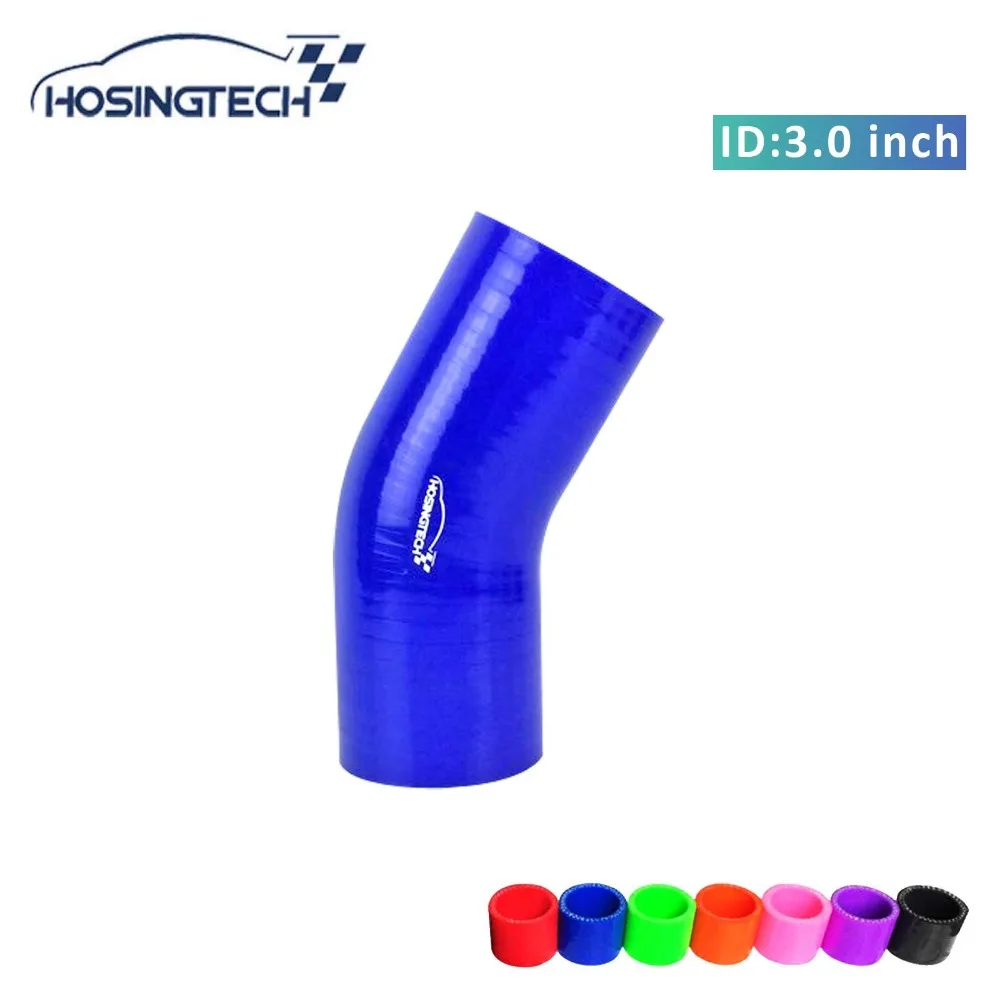 Hosingtech-76Mm 3 "Blue Flessibile 30 Gradi Silicone Elbow Tubo Turbo