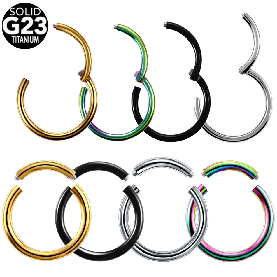 

4pcs/lot G23 Titanium Hinged Segment Nose Septum Rings Labret Lip Nose Piercing Earring Daith Ear Clicker Tragus Sexy Jewelry