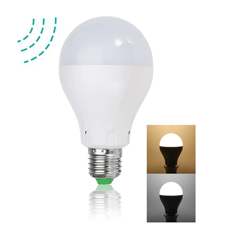 

Real Power LED Lamp Bulb E27 4W 7W Radar Sensor Lights Control LED Light Bulb AC220V/110V For Home Porch Pure White Warm White