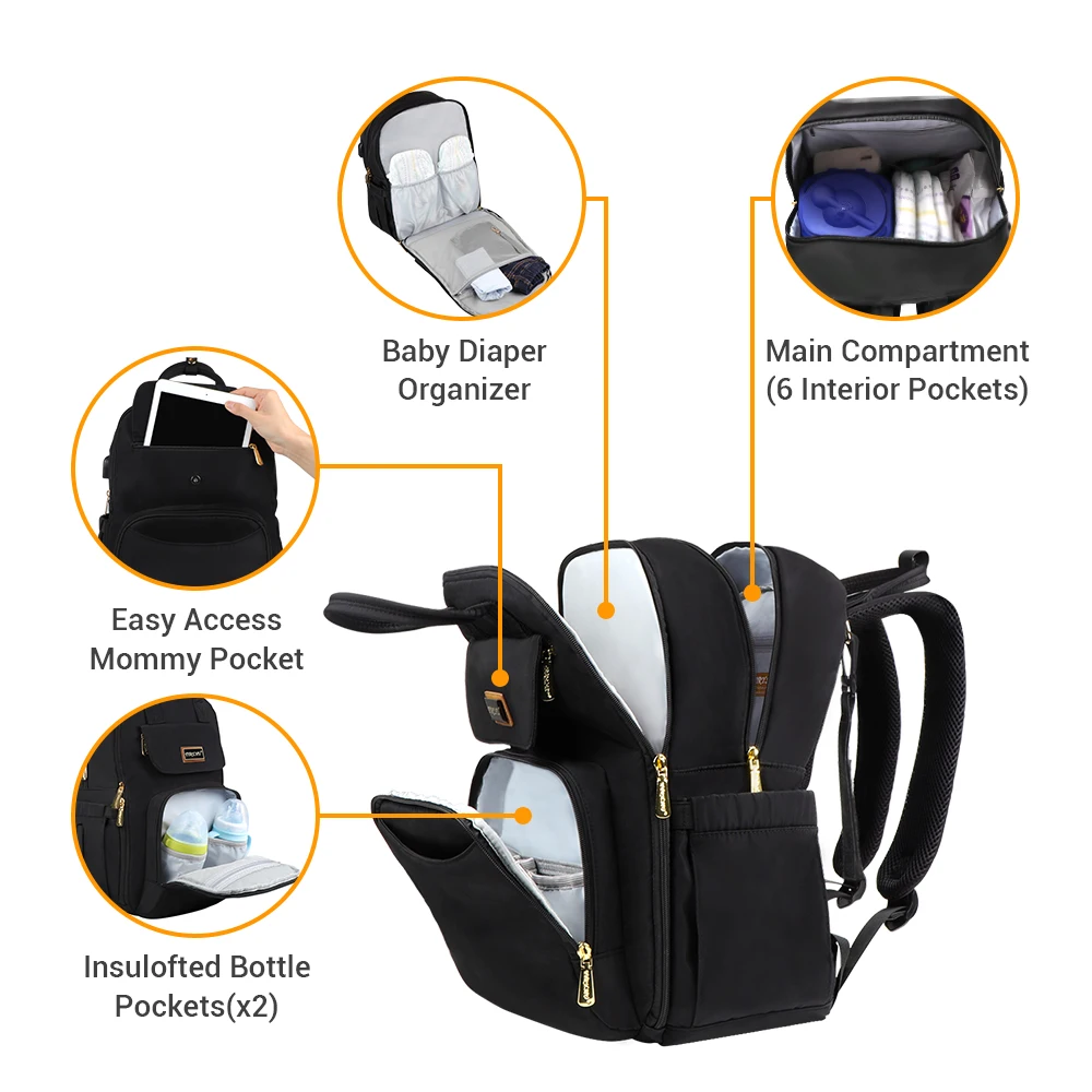 Fashion Mummy Maternity Bag USB Multi-function Bottle Insulation Diaper Bag Large Capacity Baby Stroller Bag Mom Travel Backpack Fashion Mummy Maternity Bag USB Multi-function Bottle Insulation Diaper Bag Large Capacity Baby Stroller Bag Mom Travel Backpack