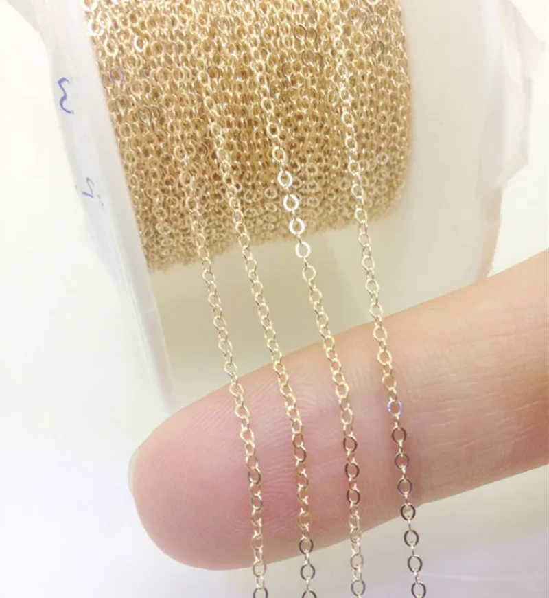 

IB3704 Gold filled chain high grade copper material not fade 1.32mm 2meters DIY jewelry accessories wholesale
