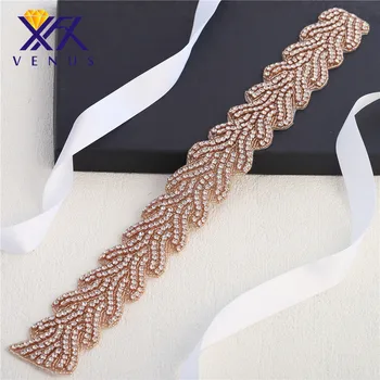 

10pics Rhinestone Appliques For Wedding Belt Rose Gold Crystal Dress Beads Sew On Rhinestone Appliques Bridal Accessories