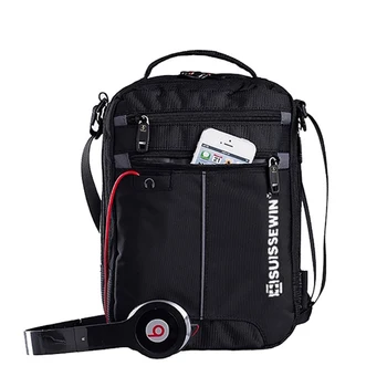 Swiss Shoulder Bag Leisure Briefcase Small Messenger Bag for 9.7" 11"Tablets and Documents Men's Black Handbag crossbody bag 1