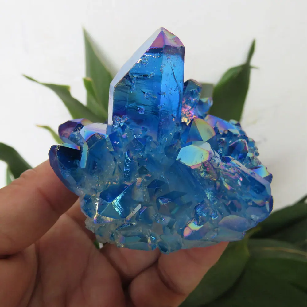 Купить редкие 153 г камень природный аура кварц синий кристалл кластера