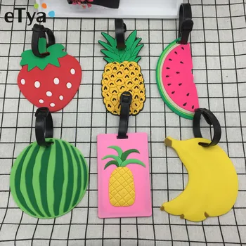 

eTya Fruit Luggage Tag Cute Creative Silica Gel Suitcase Tag Boarding Tags Name ID Address Tel Holder Label Travel Accessories