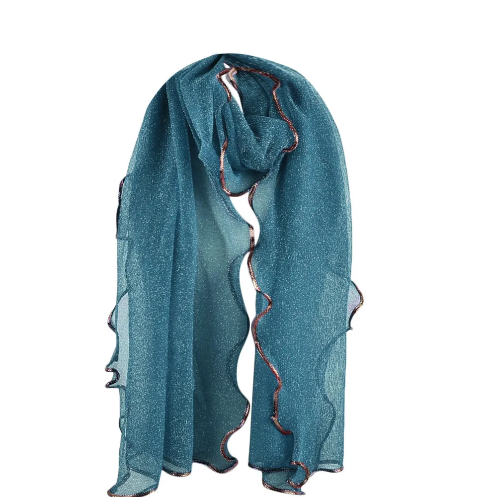 

Fashion Autumn Women Elegant Scarf Long Solid Soft Chiffon Wrap Female Ruffles Shawl Scarves Silk Blanket Casual Thin Bandana