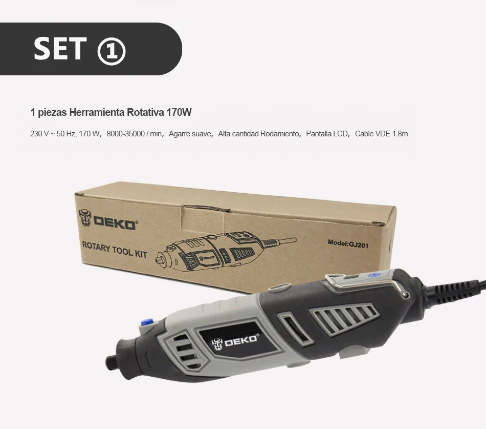 DEKO HERRAMIENTA ROTATIVA MULTIHERRAMIENTA COMO DREMEL 220 V 170 W LCD ESPAÑA