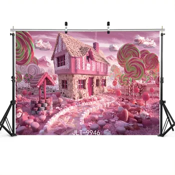 

Vinyl Photography Backdrop Fairy Tale House Road Photo Background for Children Baby Shower Newborn Kids Portrait Photo Shoot