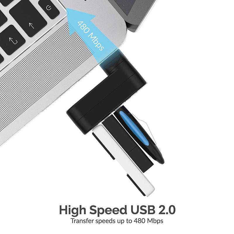 USB 2 0 концентратор 3 порта s Mini поворотный 180 Multi разветвитель адаптер для ПК