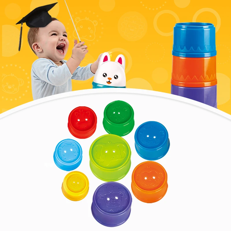 8 обучающие игрушки для малышей 6 месяцев фигурки букв фольдинд пирамида из чашек башня Дети Раннее развитие игрушка с алфавитом для детей 0