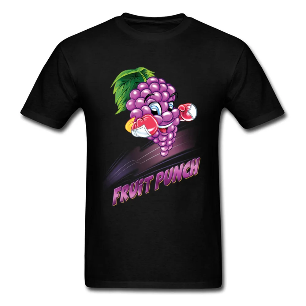 Fruit Punch Punny Custom Tees Short Sleeve for Men 100% Cotton Fabric ostern Day O Neck T Shirts Funny Tshirts Fashionable Fruit Punch Punny black