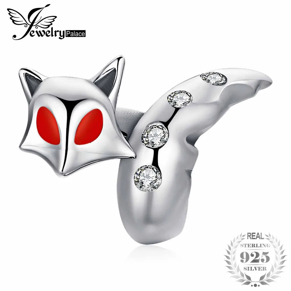 

JewelryPalace 925 Sterling Silver Smart Animal Curve Tail Fox Charm Beads Fit Bracelets For Women As Beautiful Gifts New Hot