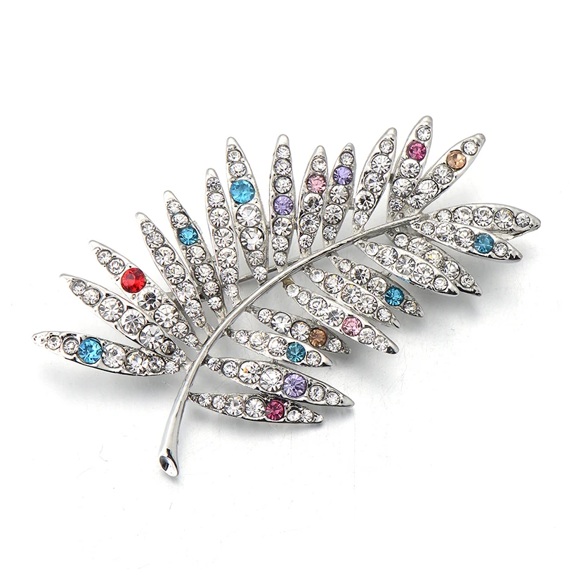3pcs/lot Wholesale Multicolor Crystal Brooch Silver Color Bridal