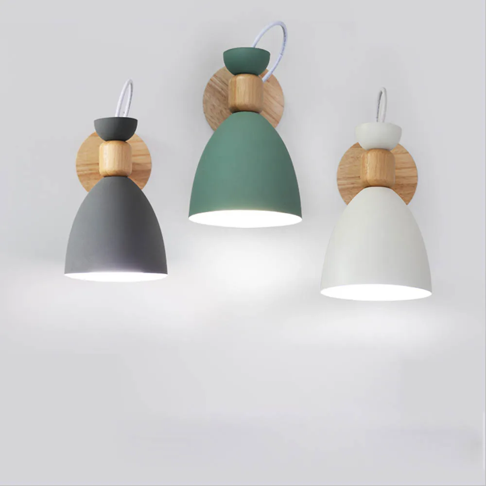 

Modern Nordic Colorful Macaron Candy Skirt LED Iron Wall Lamp Home Porch Bedroom Wall Sconce Lighting Fixture Wall Decor Art