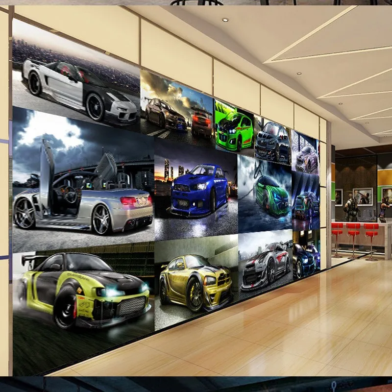 

Drop Shipping Custom 3D Wallpaper Cool Sports Car Luxury Car Club Clubhouse Modern Wall Background Photo Wallpaper 3D