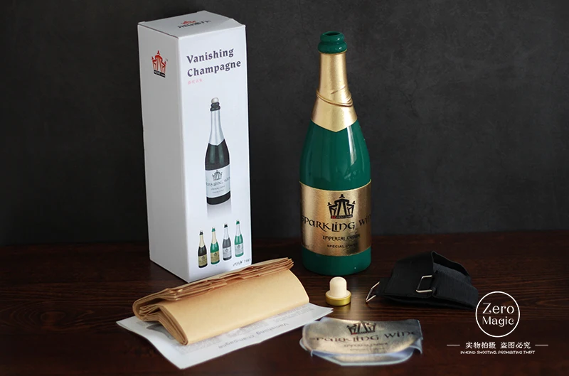 New Vanishing Champagne Bottle magic tricks LATEX((Black or Green) Wine
