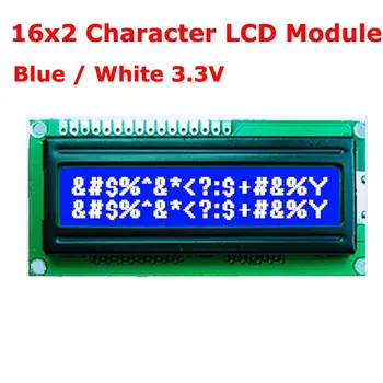 

16x2 1602 16*2 Character LCD Module Blue Background White Characters 3.3V