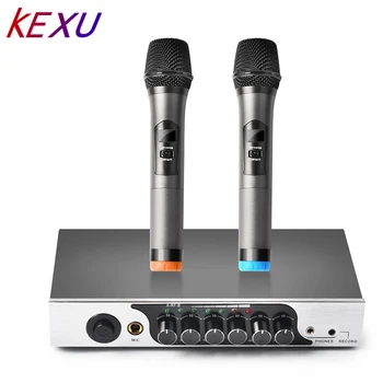 

KEXU UHF Dual Channel Wireless Handheld Microphone, Easy-to-use Karaoke Wireless Microphone System for Family Party,Church