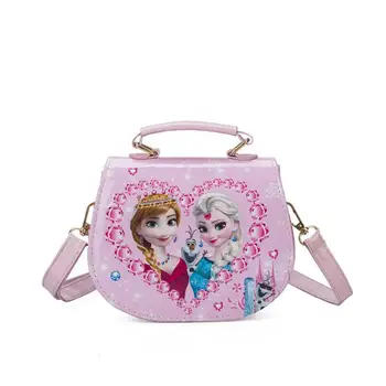 

2019 New Cute Mini Bag Children Elsa Handbag For Women Cartoon Cat PU Waterproof Should Bag Kids Girls Fashion Messenger Bags