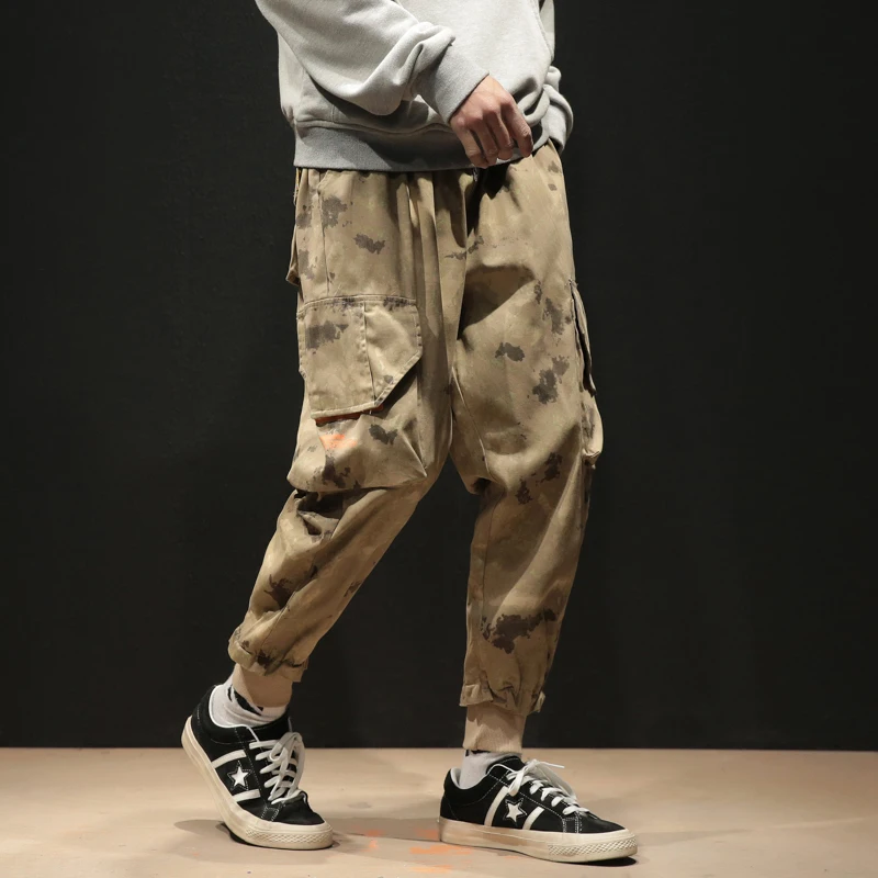FUGOISM мужские свободные брюки карго Streetwear уличная Длина по щиколотку камуфляж хип