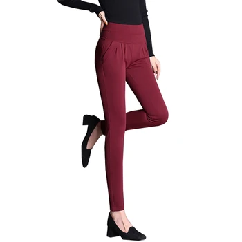 

Saiqigui New Fashion High Waist leggings for Women Leggings Solid Casual Slim Fitness Harlan pants Plus Size S-6XL