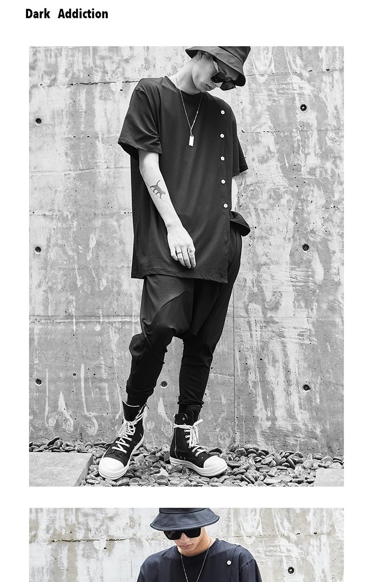 Для мужчин новый низкий шаговый шов крест брюки свободные Повседневное хип-хоп свободные брюки в стиле панк, готика мужской Jogger Sweatpants