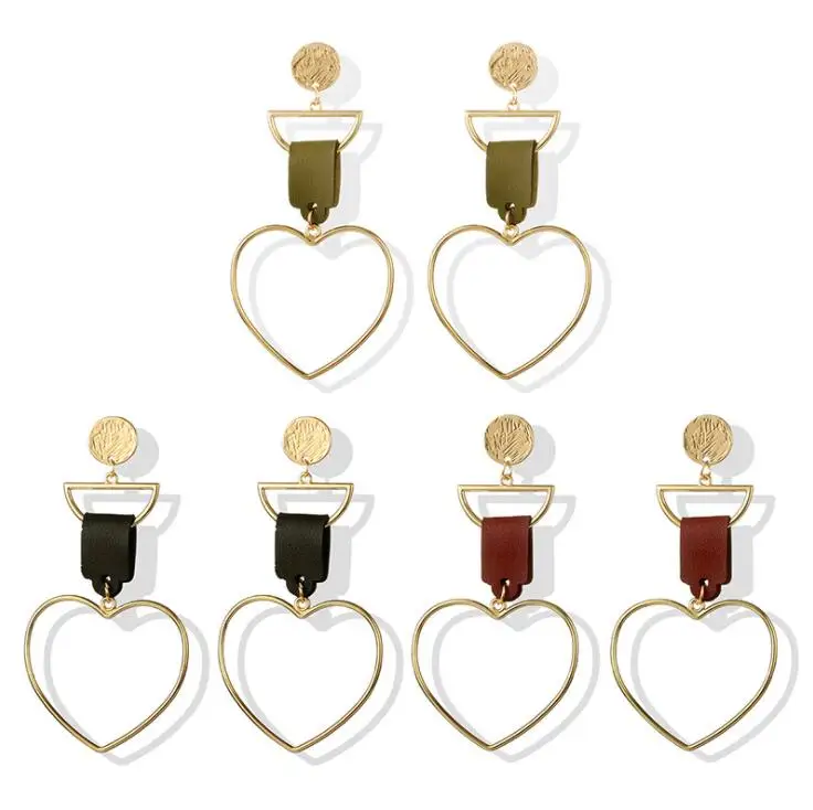 Download 10 cm Bohemia Tassel Heart Dangle Drop Earrings Elegant Geometric Piercing Earrings Exaggerated ...