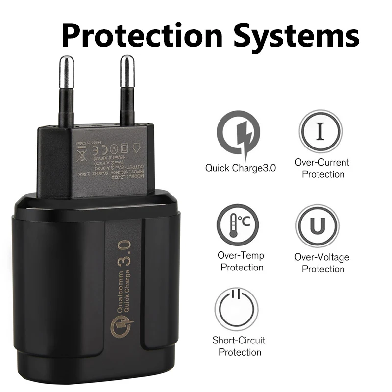 TISDLIP USB للهاتف المحمول شاحن الجدار سريعة تهمة 3.0 سريع شحن للهاتف فون X Xiaomi سامسونج 5V3A 9V2A 12V1. 6A