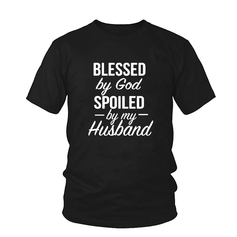 Женская футболка с надписью Blessed By God футболки героями мультфильма испорченный