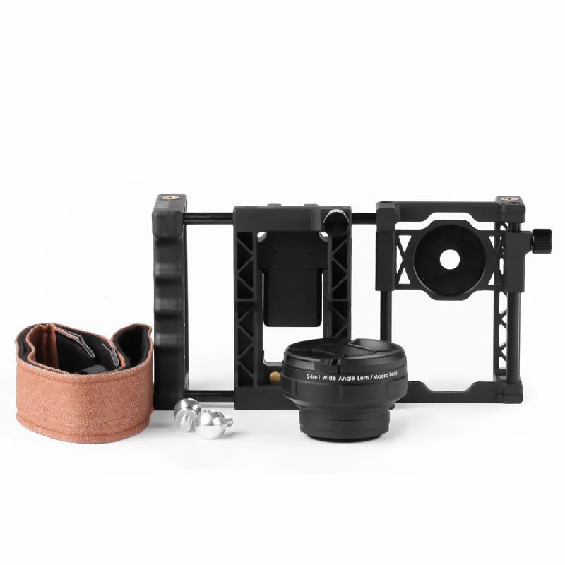 

2in1 Macro 37mm Wide Angle Lens For Making Films Mount Ergonomic Handle For iphone 7 6 5 s Xiaomi Cell Phone Camera Lenses