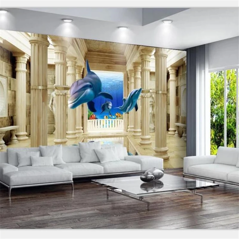 Фотофон Настенные обои от beibehang под водой 3d дворец римская колонна для домашнего