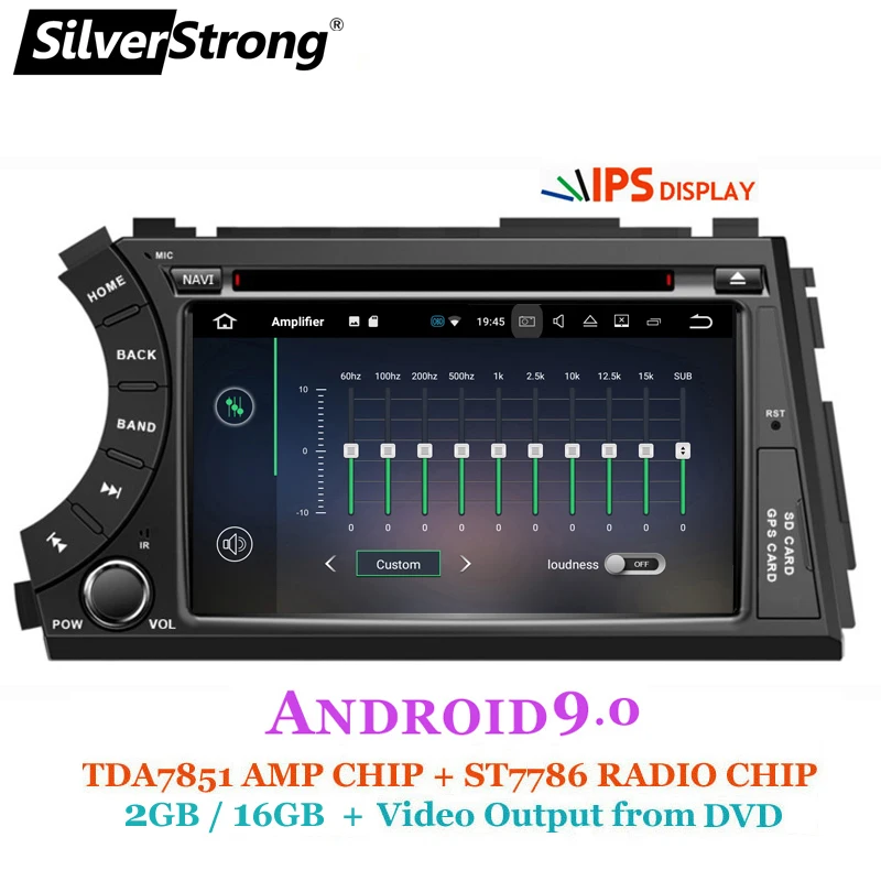  IPS Android9.0 2DIN Car DVD for Ssangyong Actyon Kyron SilverStrong DVD Video output to headrest ca