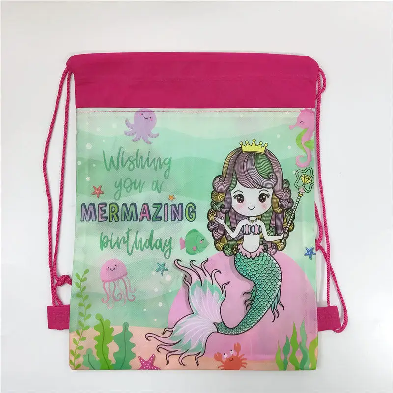 

2019 Mermaid School Backpack Drawstring Bag Cartoon School Bag for Girls,Boys Travel Storage bag