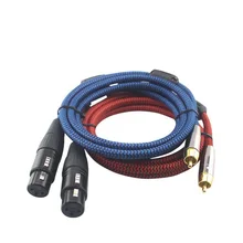 HIFI 2 RCA To Dual XLR Audio Cable 2 RCA Male to 2 XLR Female For Microphone Subwoofer Mixer Recording Studios Cable