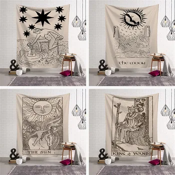 

Wall Hanging Tarot Card Print Square Tapestry Carpet Throw Yoga Mat Mandala Tarot card Tapestry Polyester 150*150 CM
