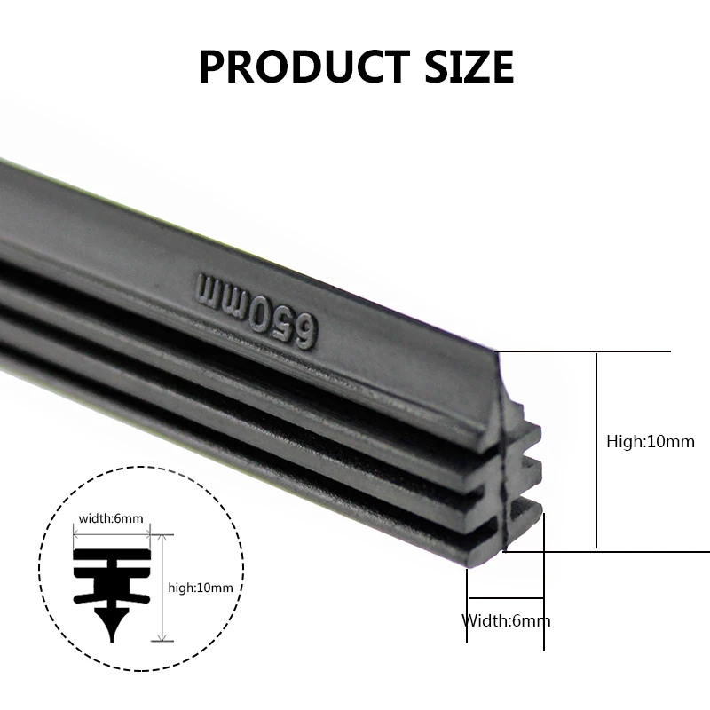 2 шт. DIY Cut Автомобильные бескаркасные стеклоочистители полоски 6 мм Дворники для лобового стекла заправка натуральный каучук полосы 2" 28" 3" 32" автомобильные аксессуары