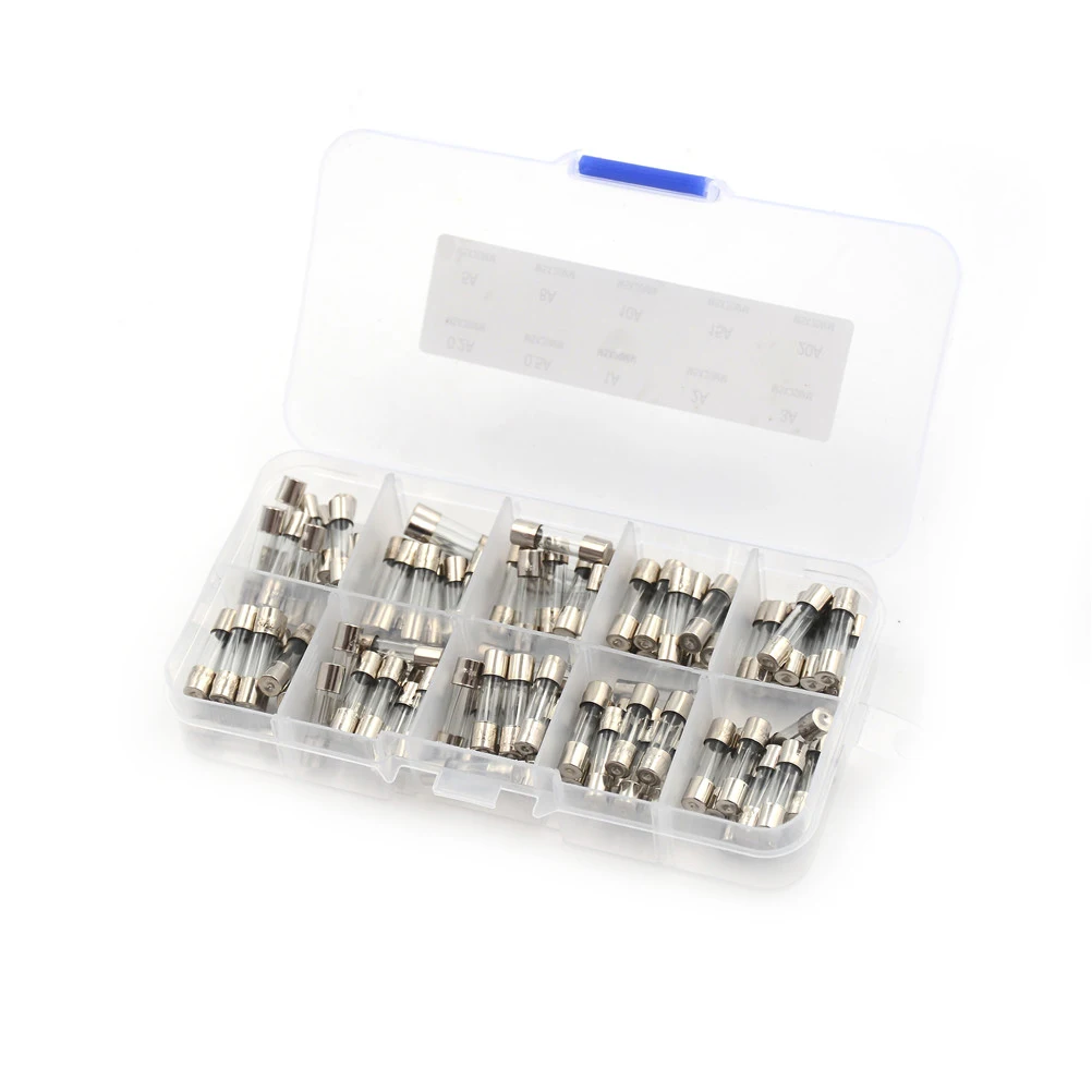 100Pcs/lot 5x20mm Electrical Assorted Fuse Amp Fast-blow Glass Mix Set With Box 0.2A 0.5A 1A 2A 3A 5A 8A 10A 15A 20A | Обустройство