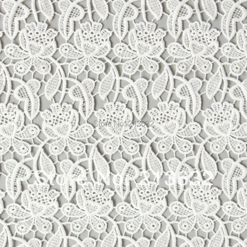 

POs25 - 05 luxury textile milk water soluble embroidered silk fabrics Computer embroidery custom make water soluble embroidered