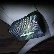Автомобильный солнцезащитный козырек бумажная коробка держатель Авто бумажный Чехол Органайзер держатель для полотенец плюшевый держатель для салфеток с кристаллами Kleenex Коробки