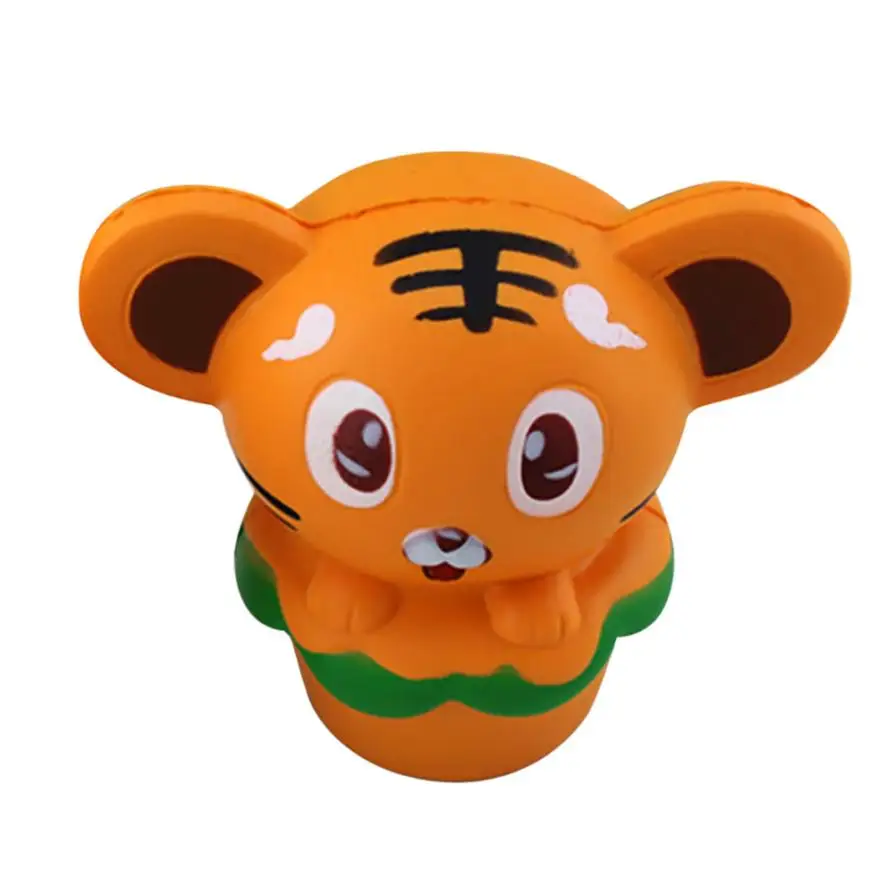 Jumbo PU Kawaii Тигр Burger кукла мягкими замедлить рост мягкие Squeeze Fun Давление релиз дети игрушки Шарм телефон ремни подарки на Рождество
