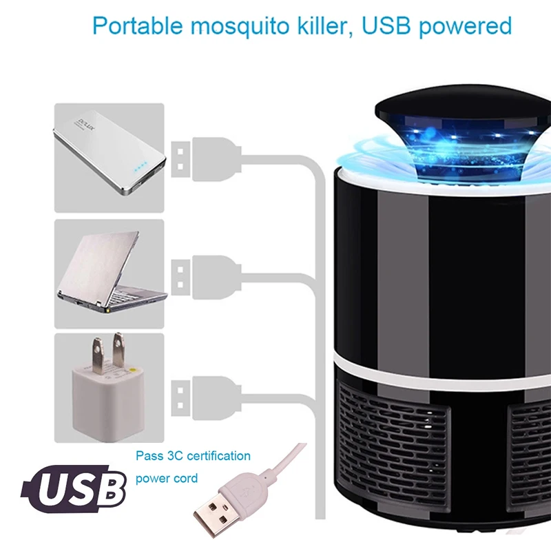  USB Electric UV Mosquito Eiller Lamp Ehotocatalytic Eute Eome LED Bug Zapper Lure Insect Trap Radia - 33021684535