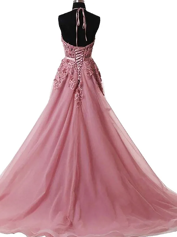 Robe De Soiree, с аппликацией, сексуальные, с открытой спиной, длинные, вечерние платья, для невесты, для банкета, элегантные, длина до пола, женские, вечерние, на выпускной, с бретелькой через шею