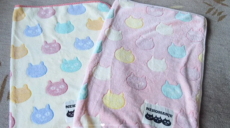 [MPK Store] Коралловое Флисовое одеяло с принтом котенка 100x75 милое воздухопроницаемое одеяло для лета