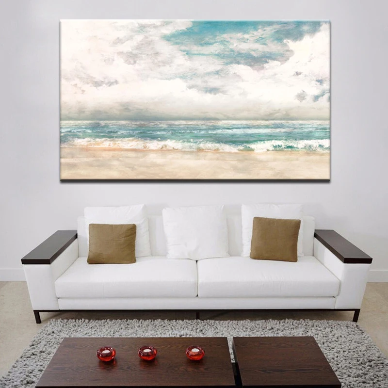 www.ermes-unice.fr : Buy 70x100cm Canvas Prints Wall Art Turquoise Modern Abstract Beach Surf Canvas ...