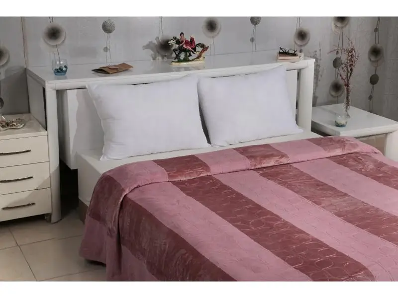 Плед полутораспальный KARNA, PALMA, 160*220 см, коралловый